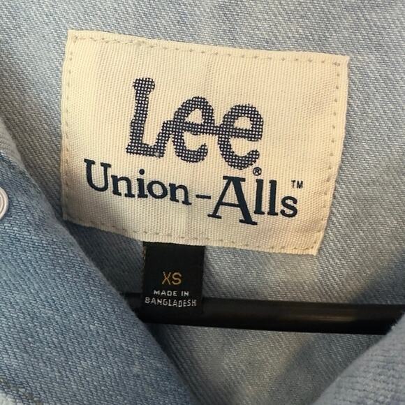 Lee Vintage Modern Women’s Acid Wash Denim Short Union-Alls Romper Size XS - Picture 3 of 11